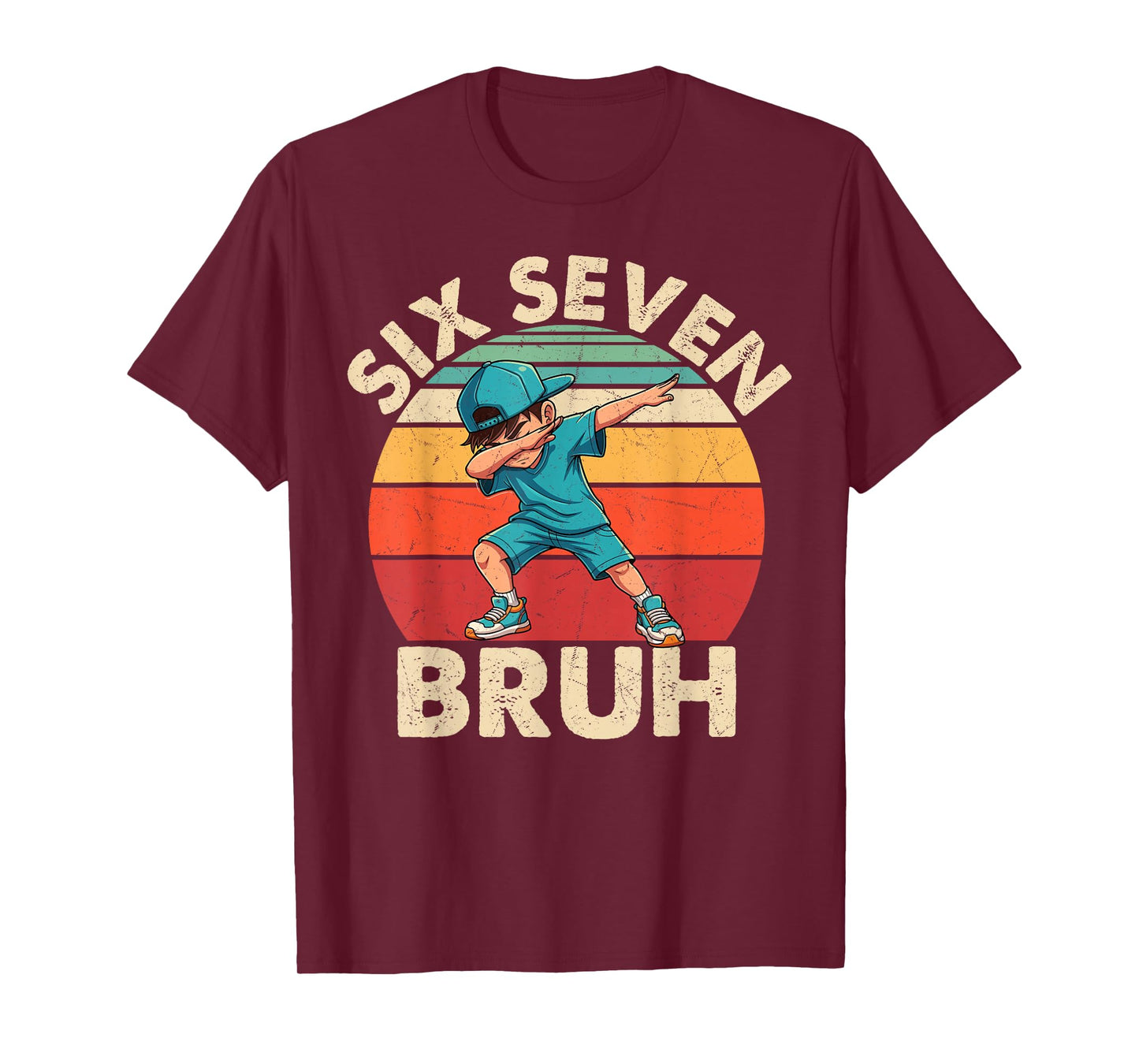 Funny 67 Meme Boys Kids 6 7 Numbers Dabbing Six Seven Bruh T-Shirt