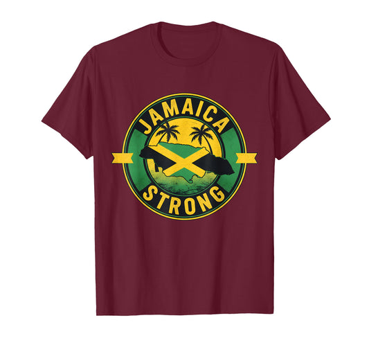 Jamaica Strong I Love Jamaican Flag Heart Women Men T-Shirt
