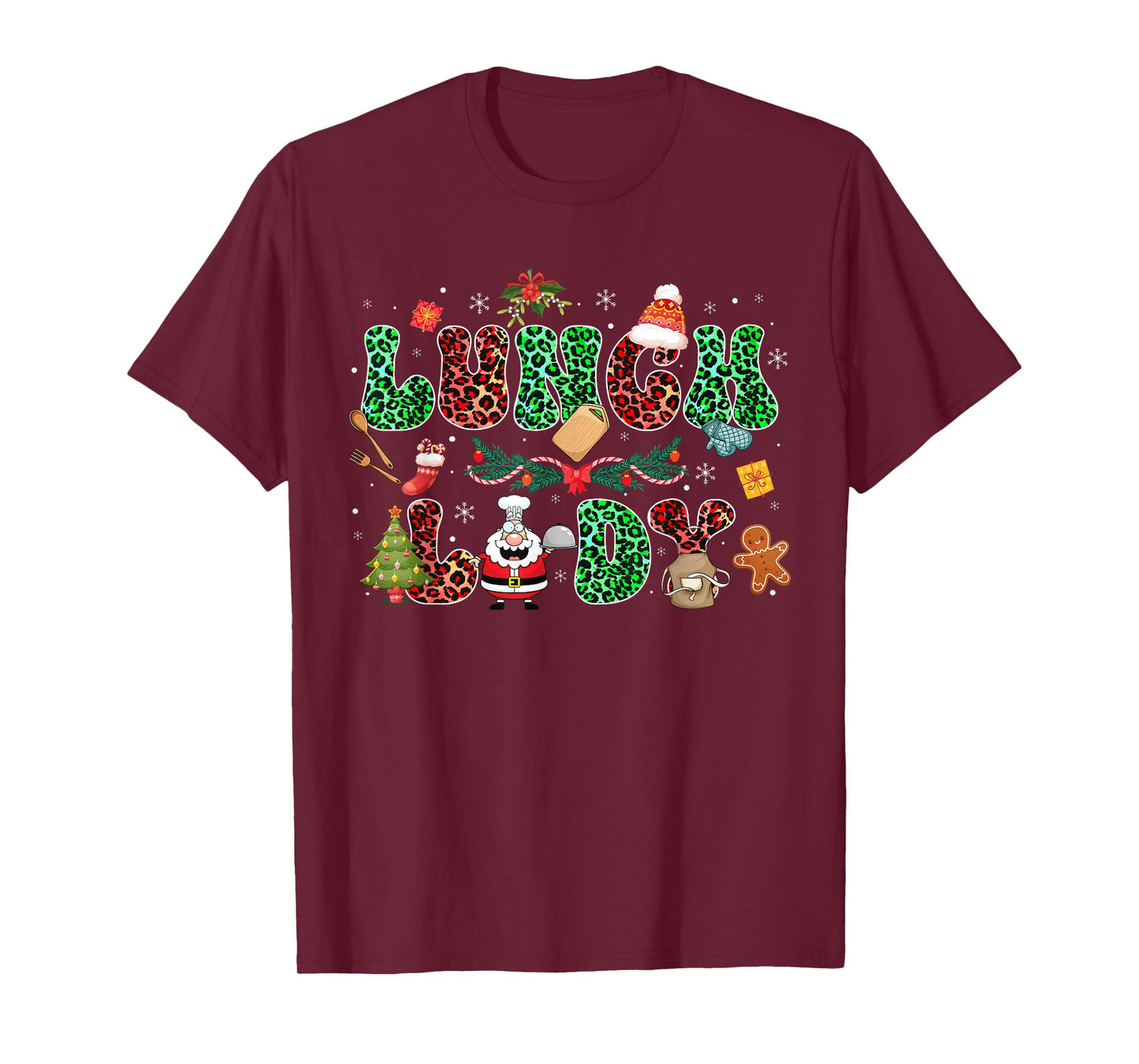 Xmas Cafeteria Worker Christmas School Lunch Lady Christmas T-Shirt