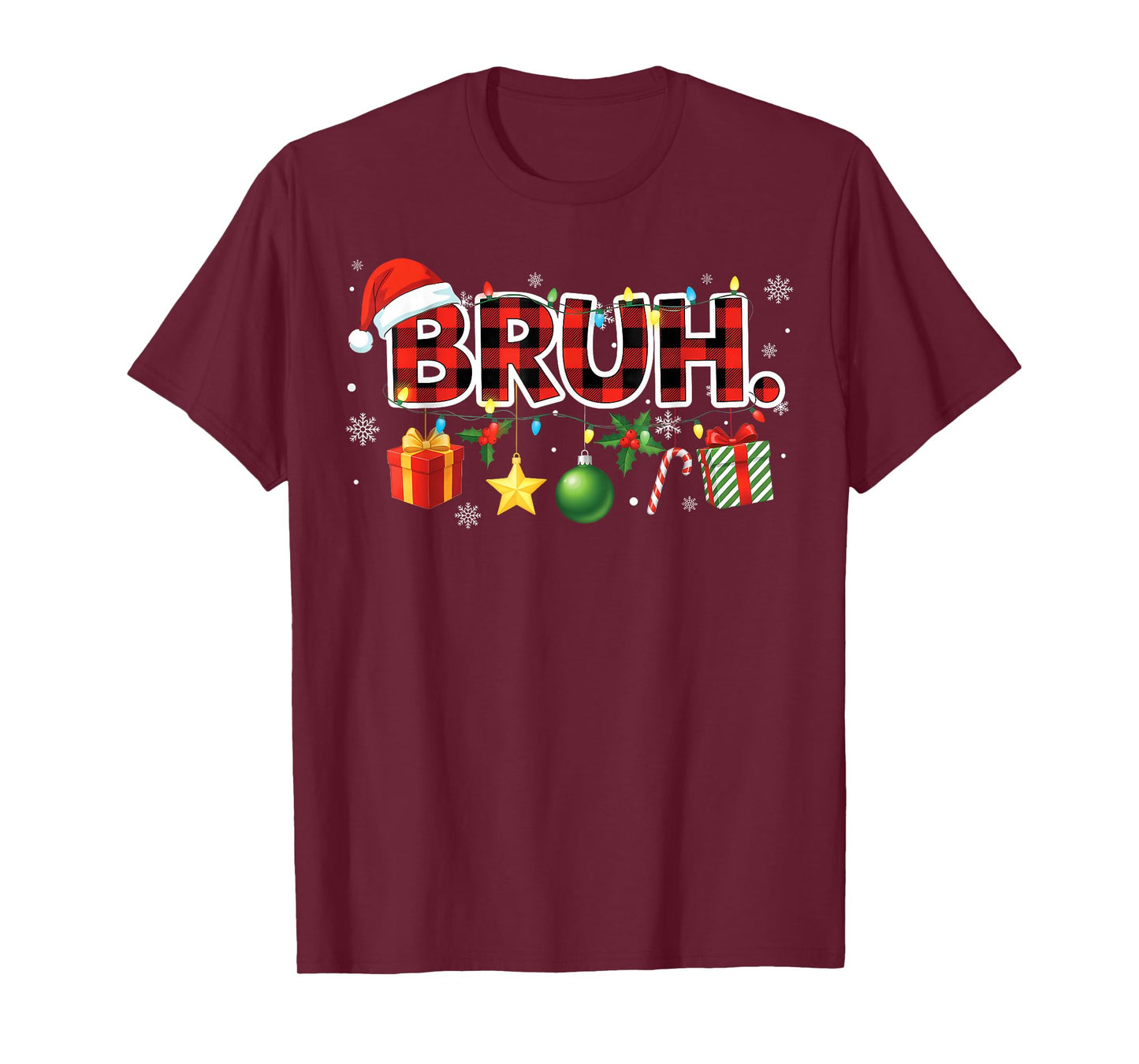Bruh Christmas Teens Boys Xmas Kids Funny Christmas T-Shirt