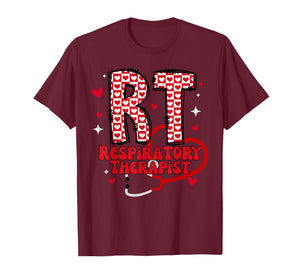 Respiratory Therapist Stethoscope Heart Valentines RT Nurse T-Shirt