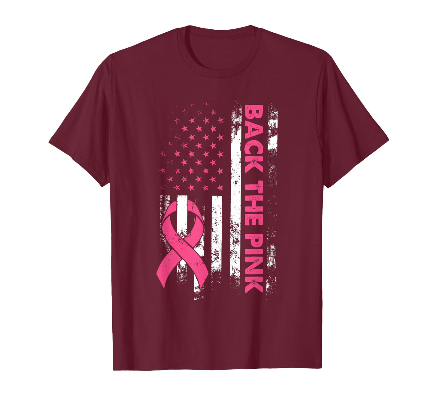 Back The Pink Us Flag Breast Cancer Awareness Women Men Kids T-Shirt