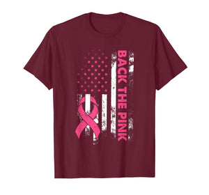 Back The Pink Us Flag Breast Cancer Awareness Women Men Kids T-Shirt