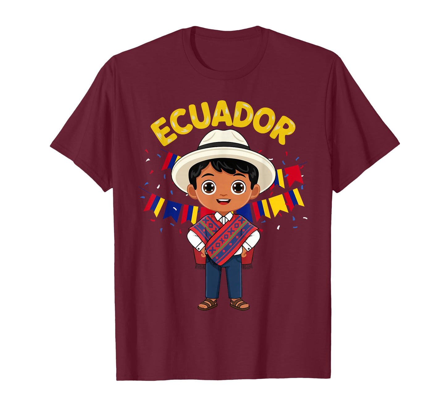 Ecuador Ecuadorian Boy Traditional Outfit Wear Flag Heritage T-Shirt