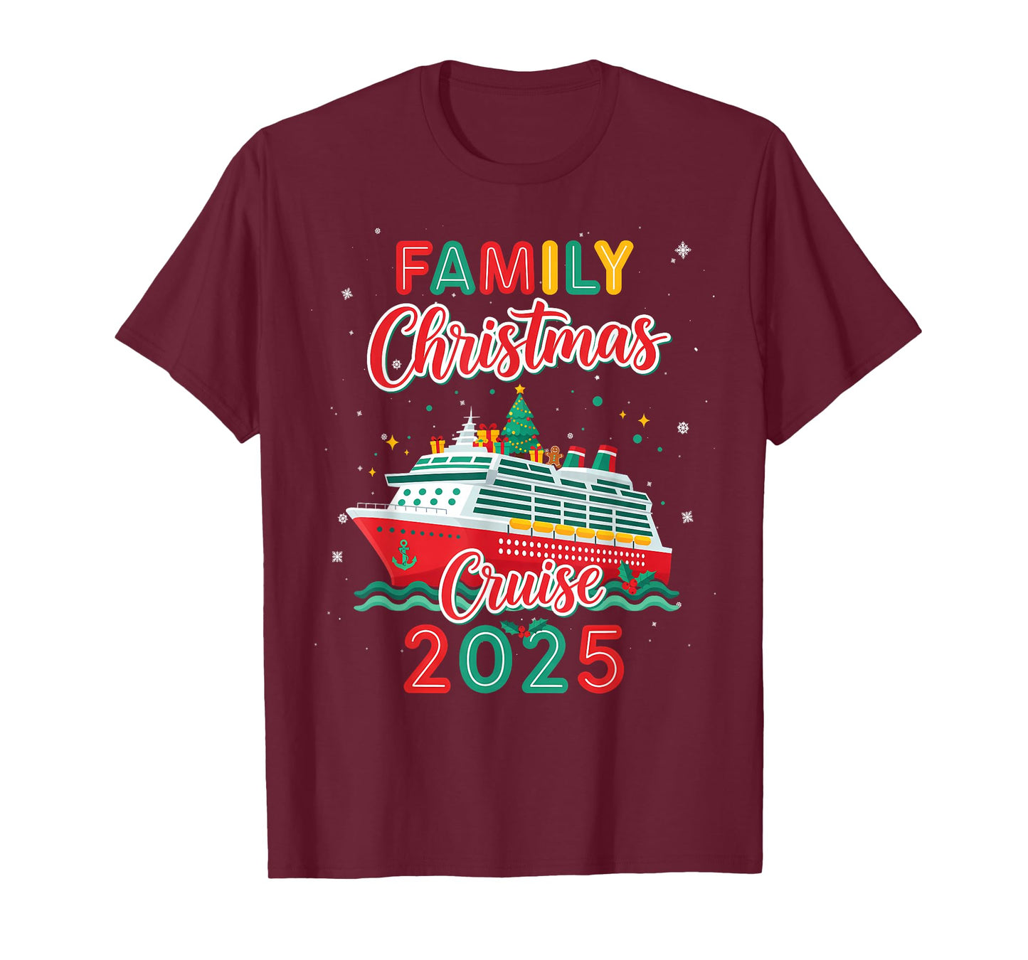 Family Christmas Cruise 2025 Matching Family Pajamas Xmas T-Shirt