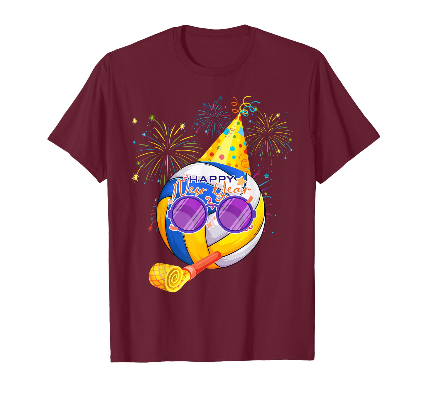 Happy New Year 2026 Volleyball Party Hat New Years Eve Party T-Shirt