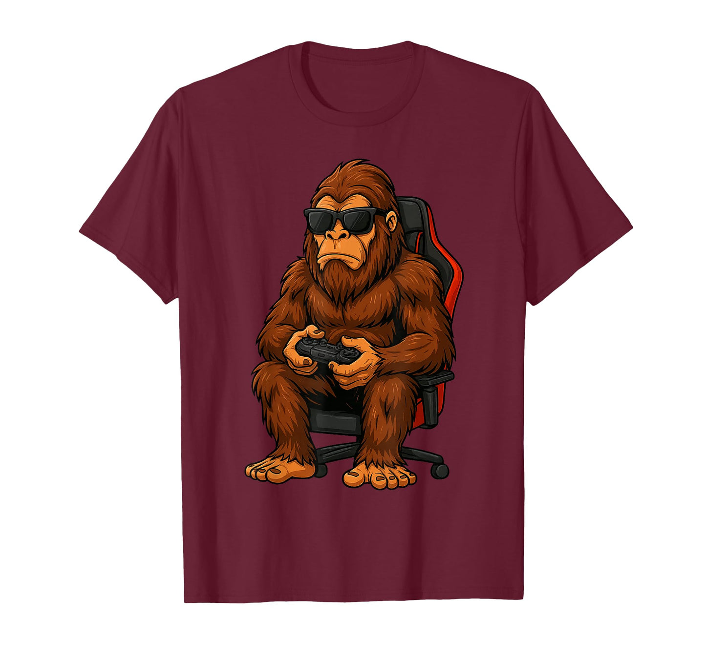 Funny Bigfoot Video Game Shirt Men Boys Gaming Sasquatch T-Shirt