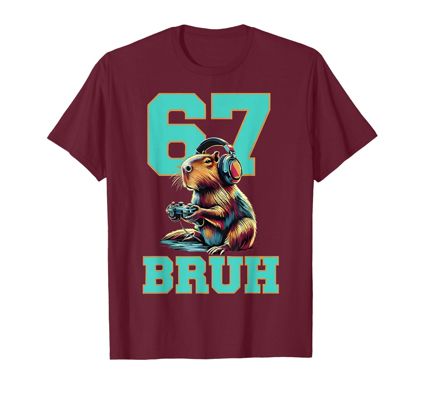 Funny Six Seven 67 Capybara Video Game Boys Gamer Gifts T-Shirt