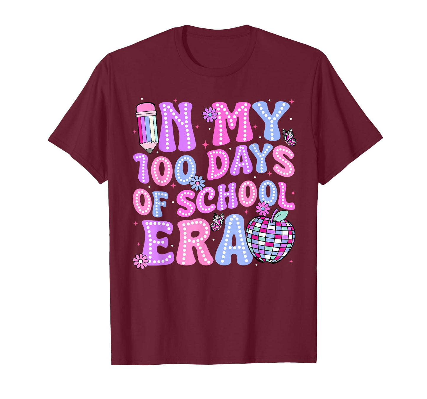in My 100 Days of School Era Retro Disco 100th Day of School T-Shirt