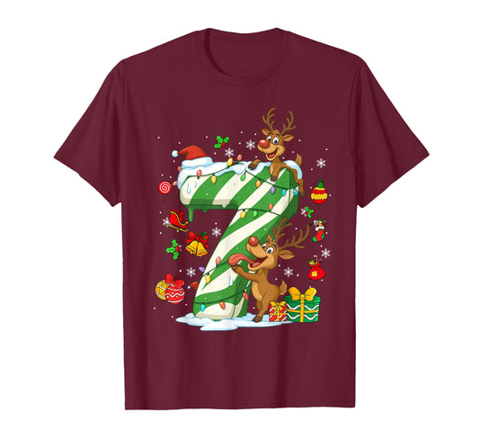 Number 67 Christmas Candy 6 7 Six Seven 6 7 Matching Couples T-Shirt