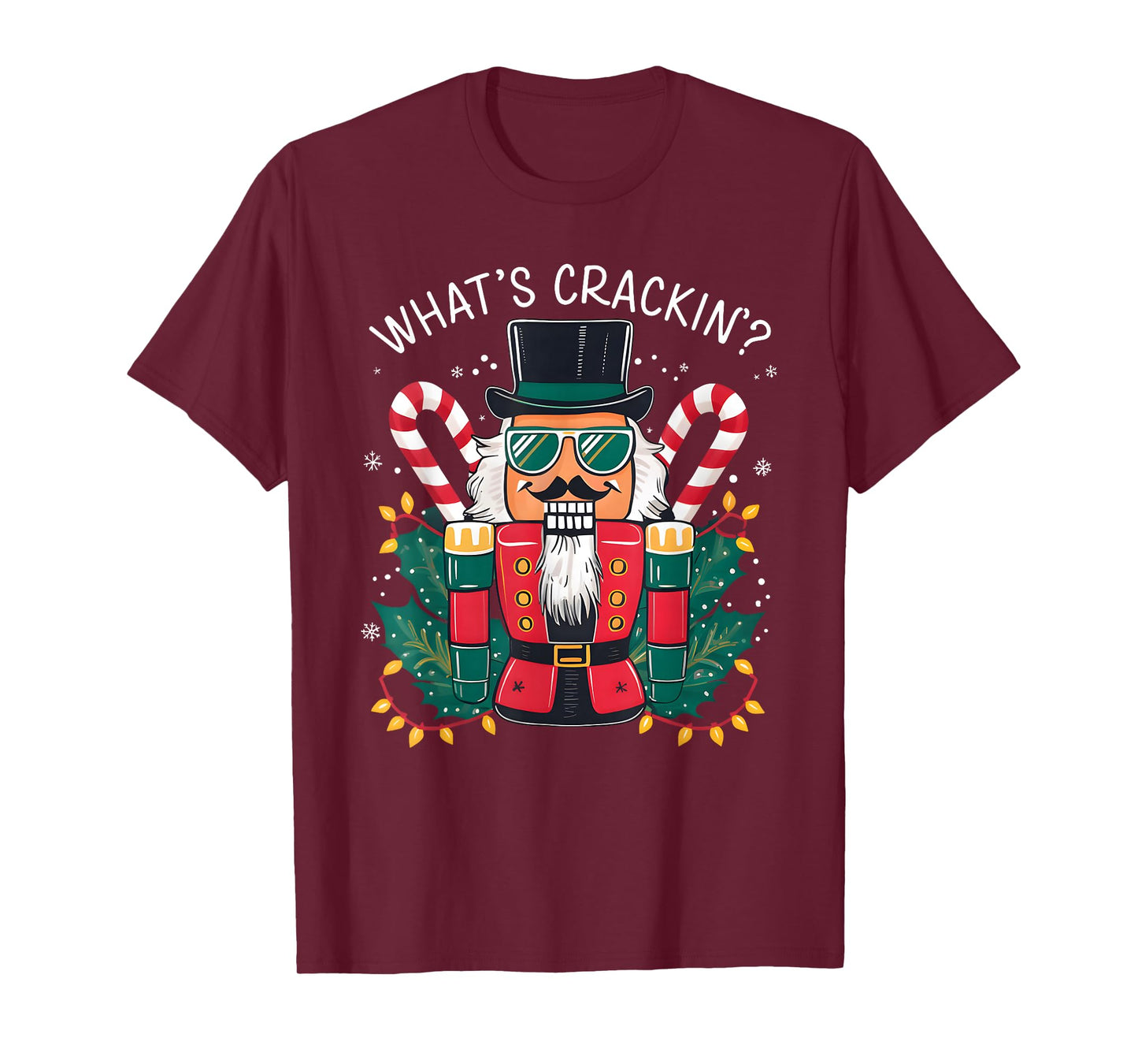 Christmas Nutcracker Whats Crackin Funny Xmas Men Women Kids T-Shirt