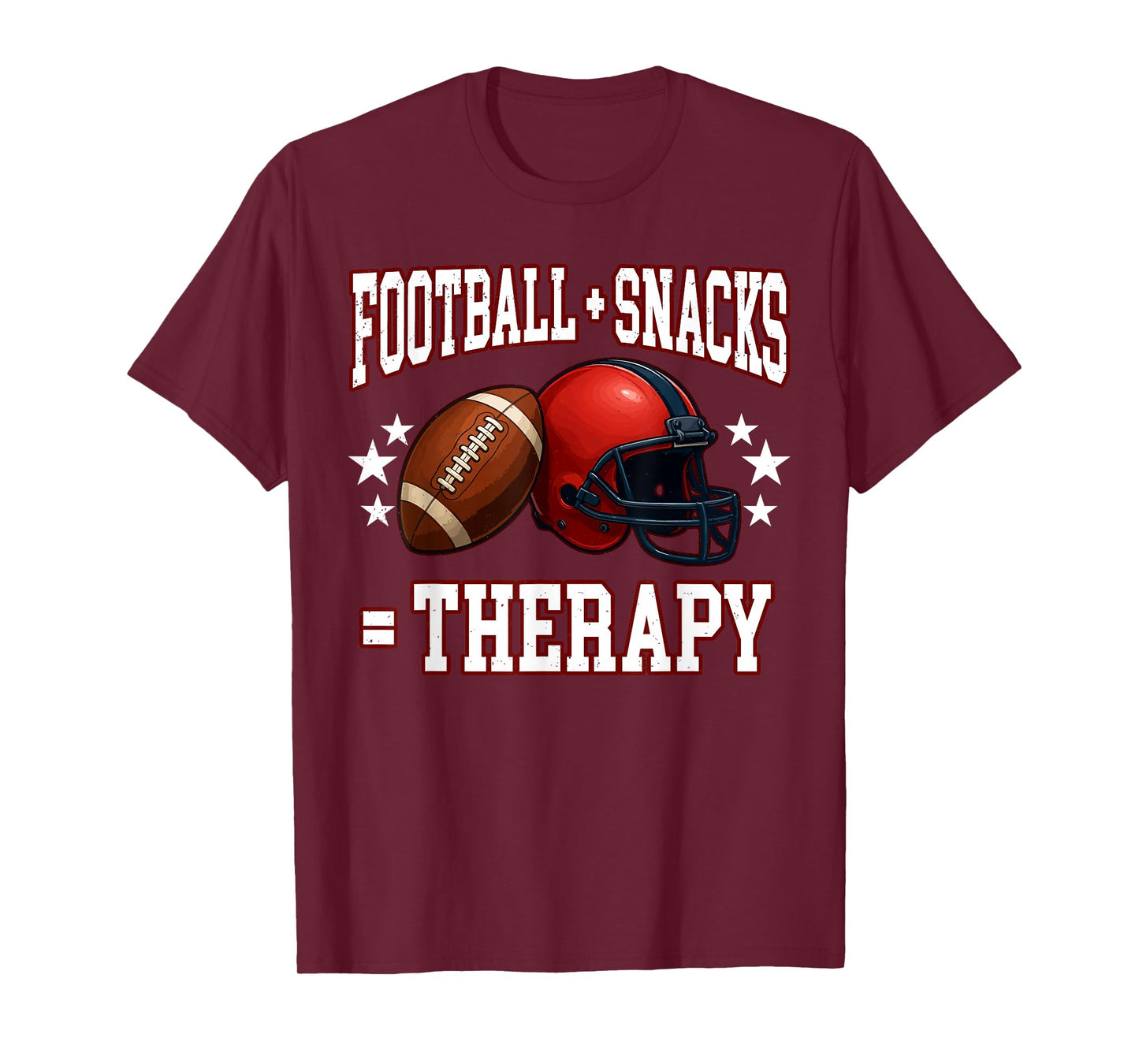 Football Snacks Therapy Funny Sport Fan Player Game Day T-Shirt