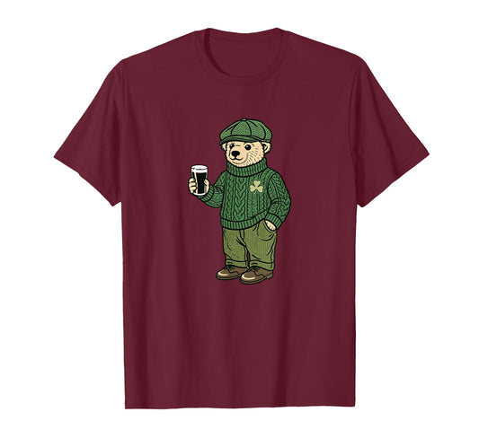 Irish Bear St Patrick's Day Pint Shamrock Sweater T-Shirt