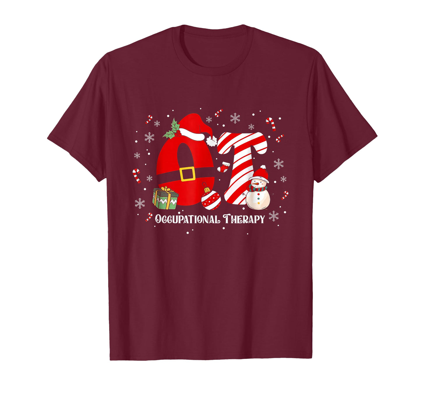 Funny Ot Nurse Occupational Therapy Santa Christmas Pajama T-Shirt