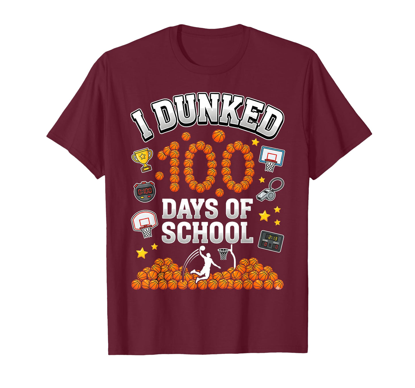 I Dunked 100 Days of School Basketball 100th Days Boys Youth T-Shirt