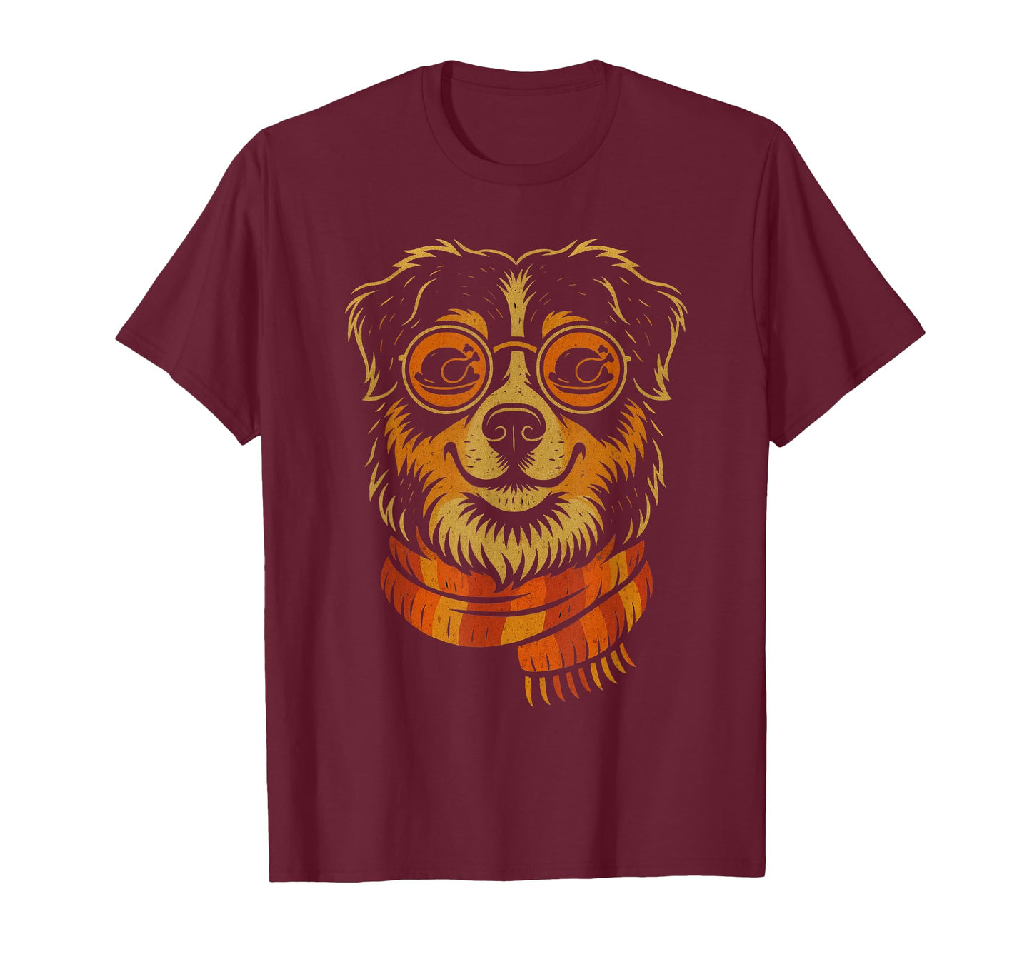 Funny Australian Shepherd Thanksgiving Dog Turkey Glasses T-Shirt
