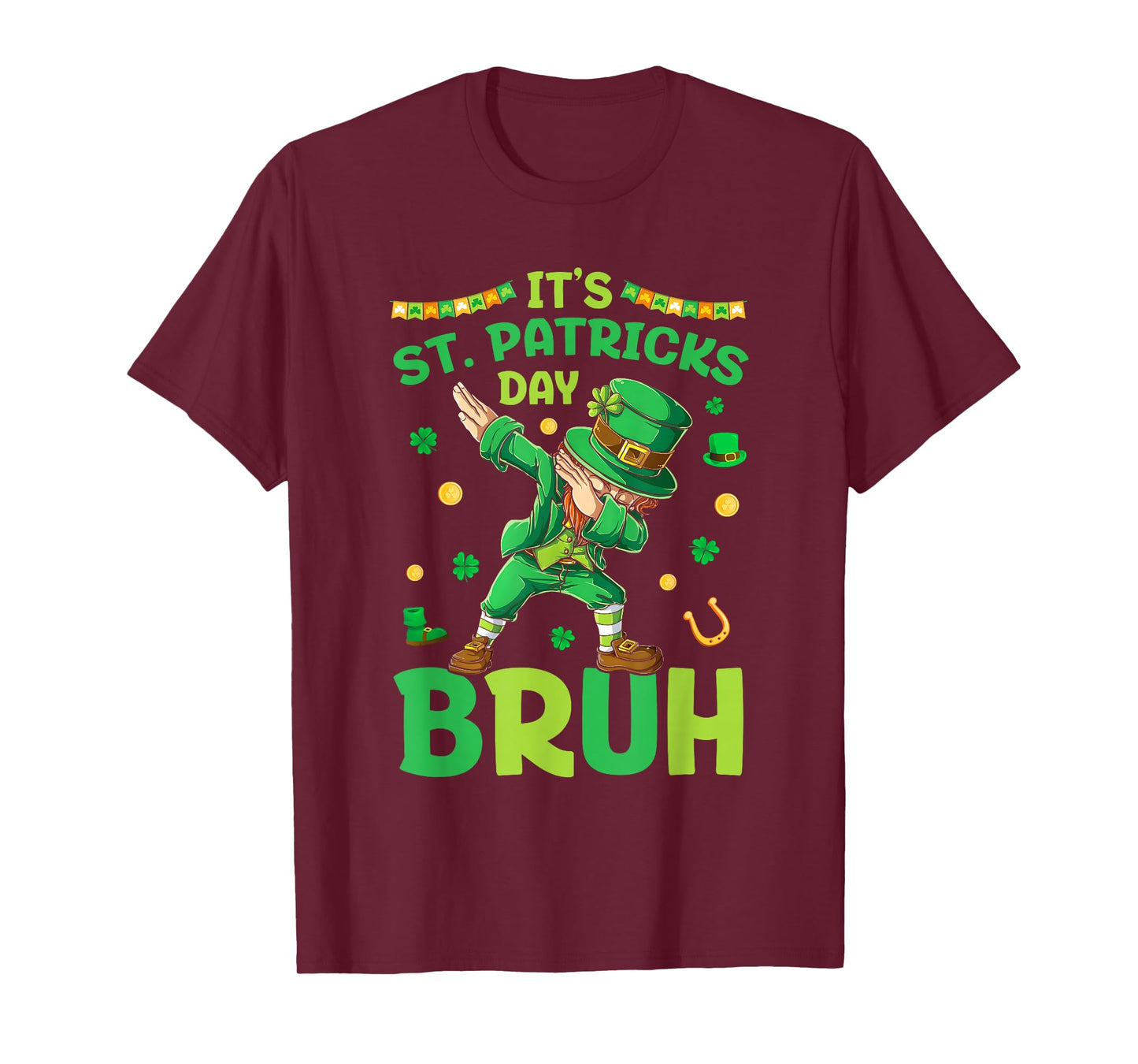 Bruh St Patricks Day Boys Kids Saint Patricks Day Leprechaun T-Shirt