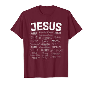 Names of Jesus Christ Abba Yahweh Adonai Worship T-Shirt