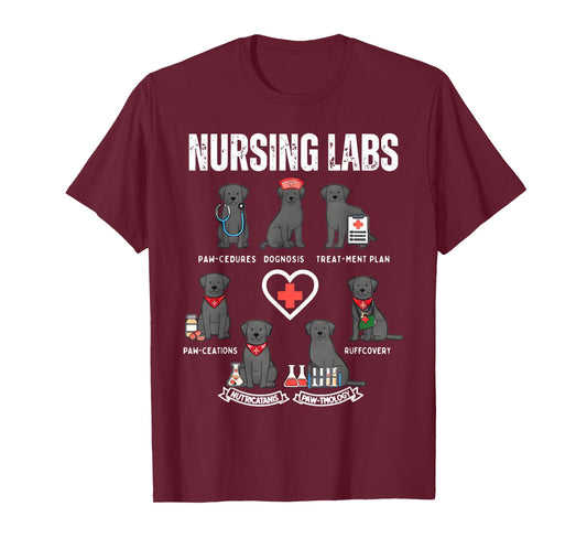 Labrador Retriever RN Nurse Lab Dogs Nursing Pups Medical T-Shirt