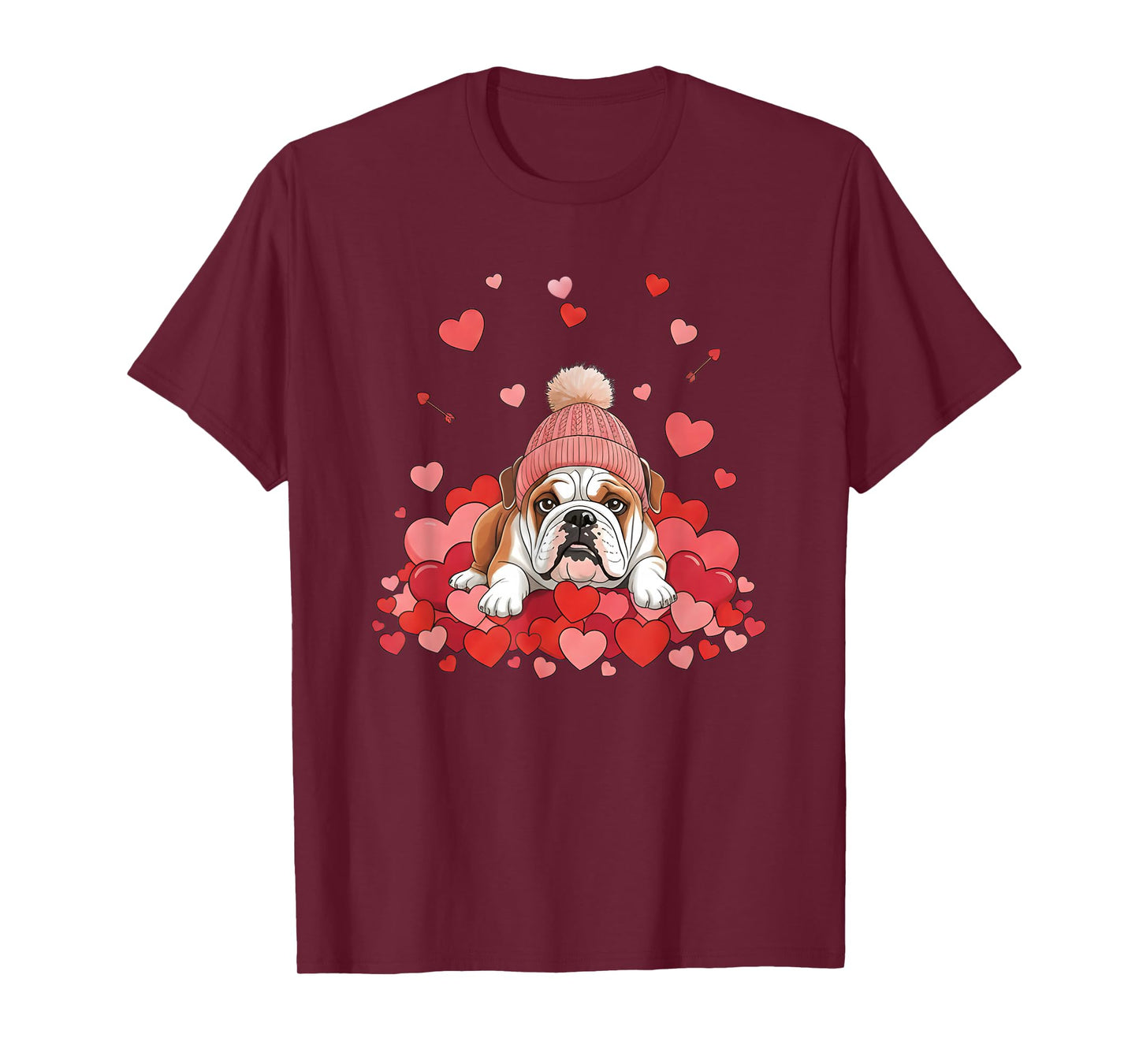 English Bulldog Valentines Day Dog Mom Dad Heart Pet Lovers T-Shirt
