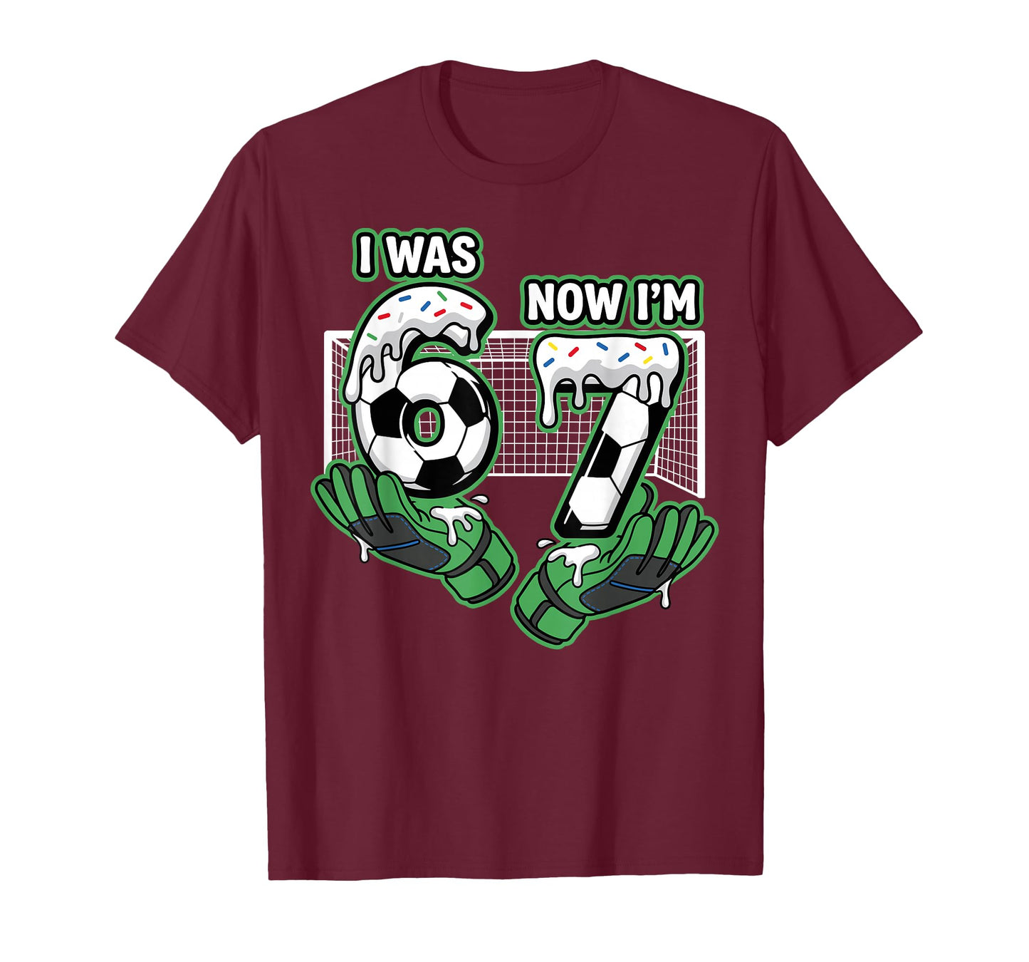 7 Year Old Birthday Soccer I was 6 Now I'm 7 T-Shirt