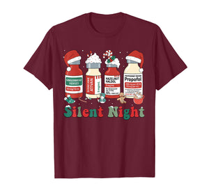 Funny Santa Propofol Silent Night ICU Nurses Merry Christmas T-Shirt