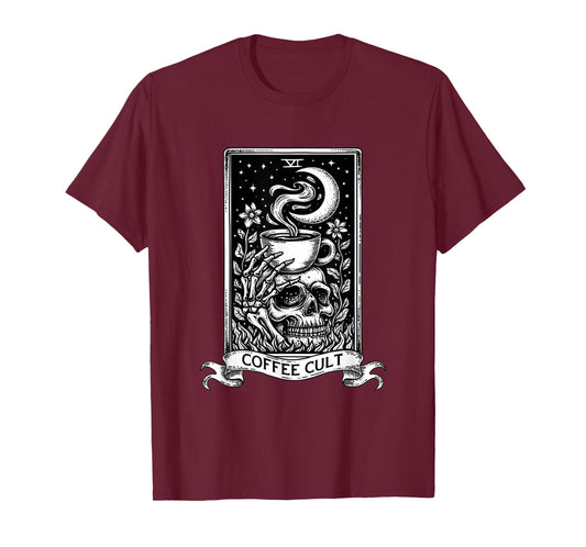 The Coffee Tarot Cards Skeleton Coffee Lover Caffeine Addict T-Shirt