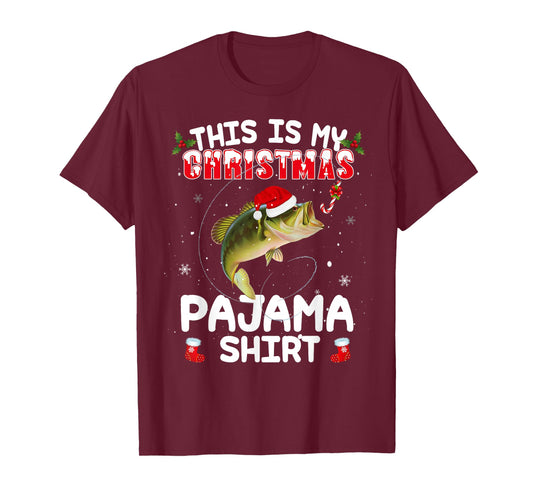 This is My Christmas Pajama Shirt Funny Fishing Xmas for Men T-Shirt