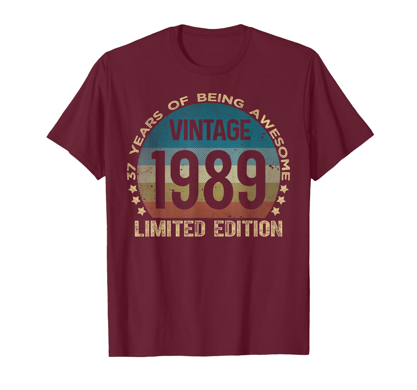 37 Year Old Gifts Vintage 1989 Limited Edition 37th Birthday T-Shirt