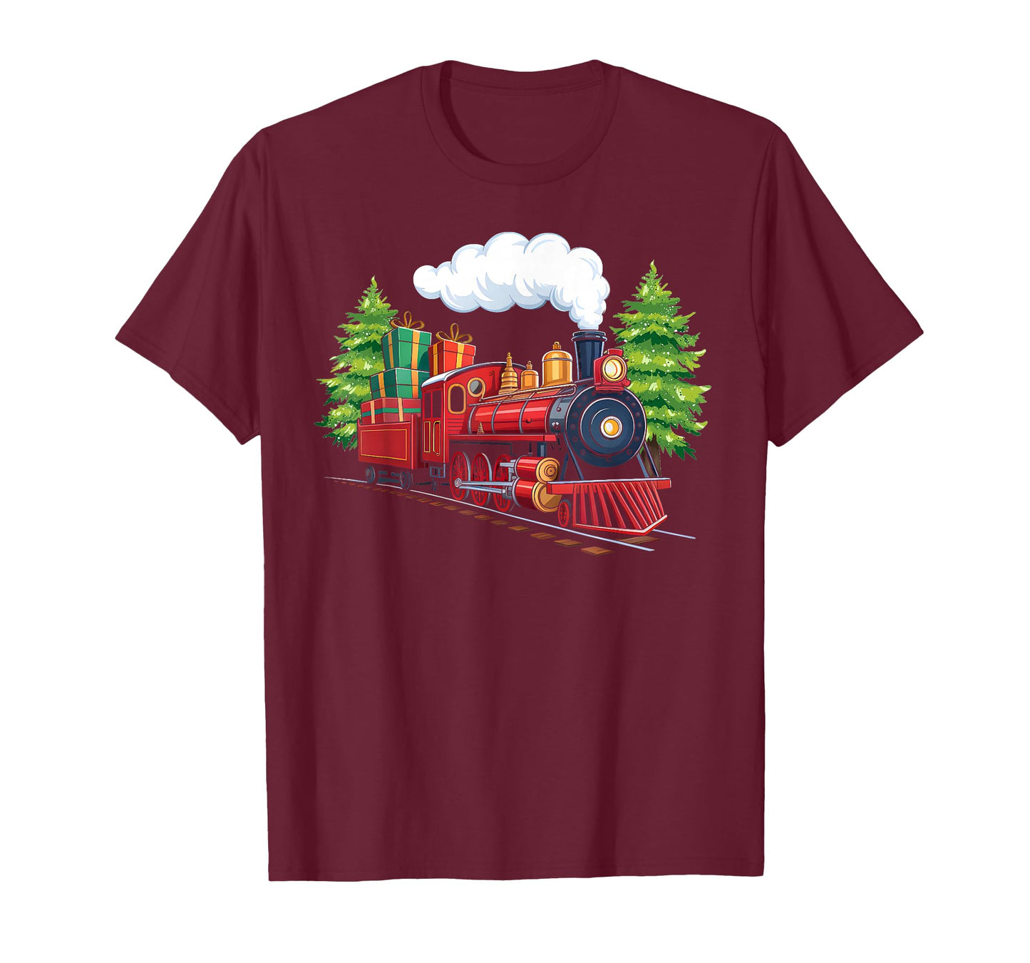 Vintage Christmas Train Xmas Pajamas Train Lover Railroad T-Shirt