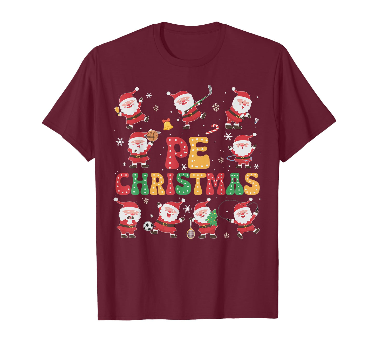 Christmas PE Teacher Xmas Santa Sport Physical Education T-Shirt