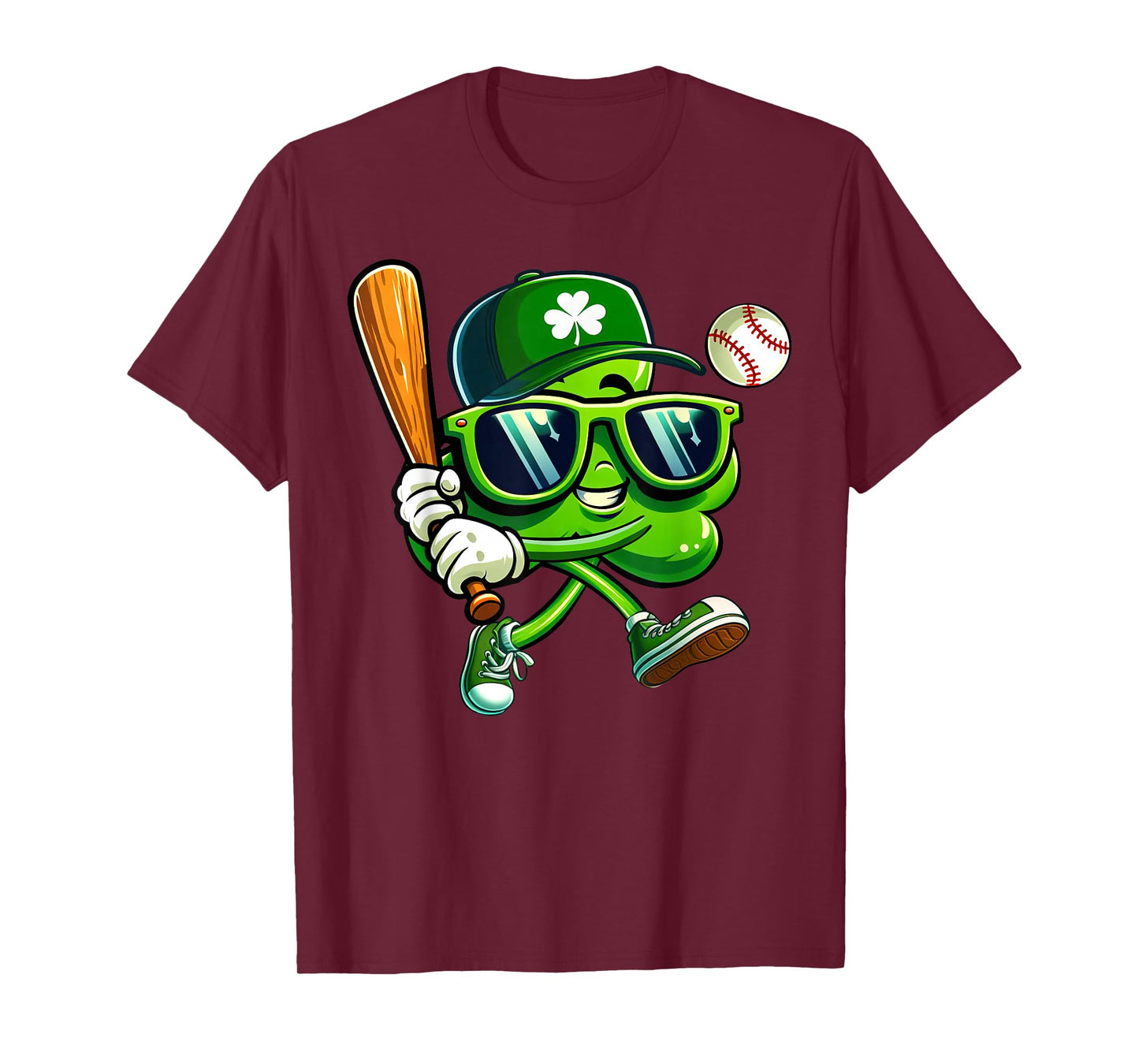 Shamrock Baseball Shirts Funny St Patricks Day Boys Kids T-Shirt