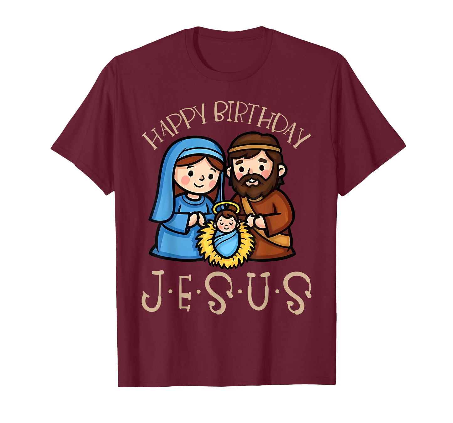 Nativity Happy Birthday Jesus Christmas Nativity Christian T-Shirt