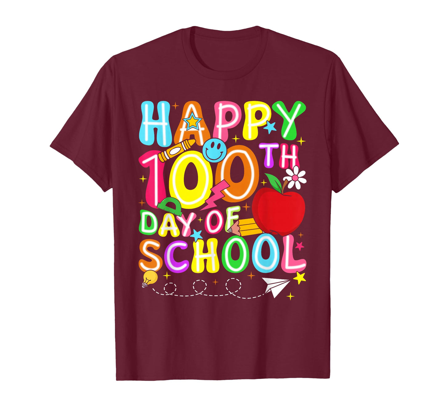 Groovy Happy 100th Day of School Teacher Mens Kids Boys T-Shirt