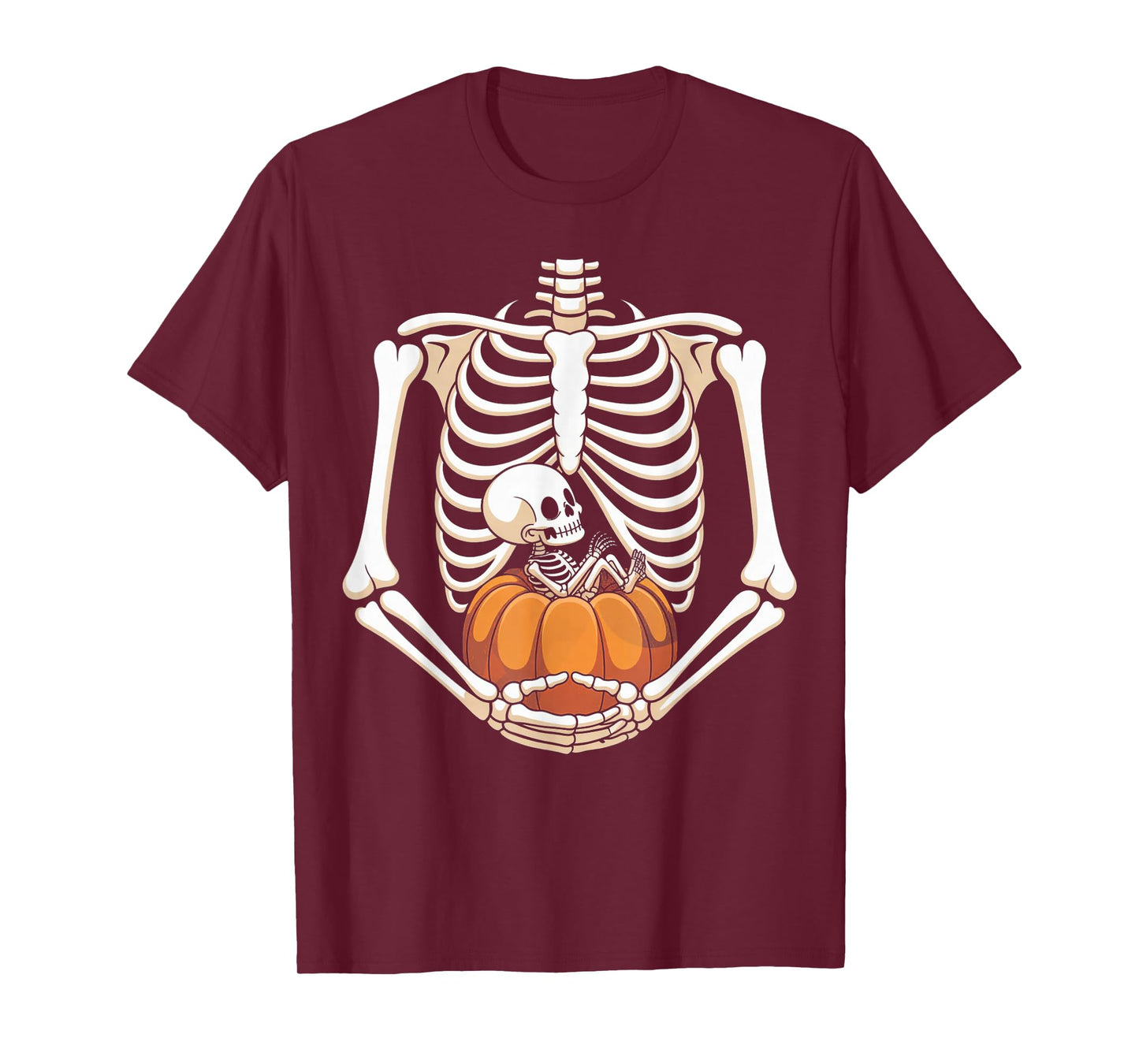 Women Skeleton Pregnancy Announcement Mom Halloween T-Shirt