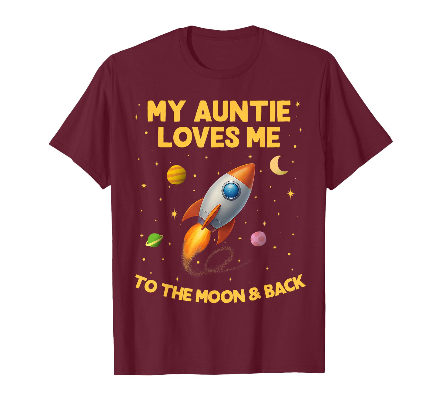 My Auntie Loves Me to The Moon and Back Cool Rocket Kid T-Shirt
