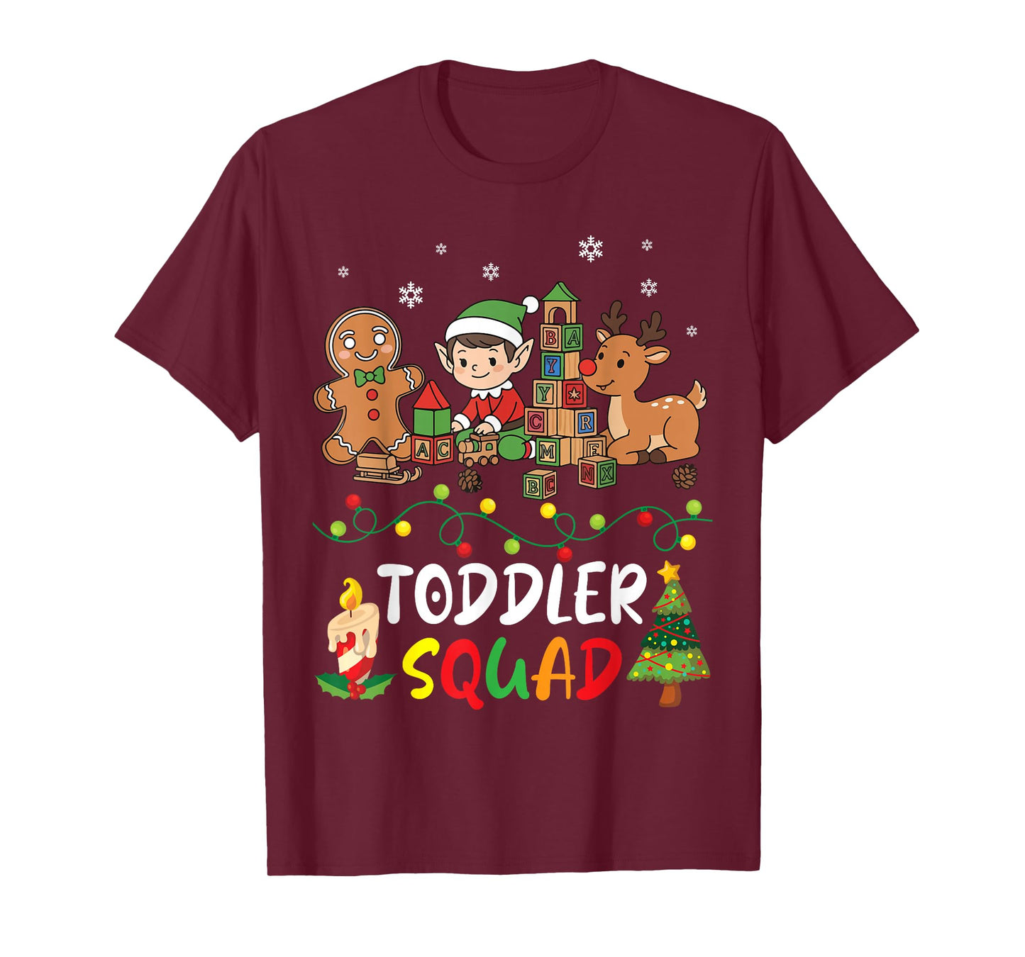 Toddler Squad Elf Reindeer Students Merry Christmas Teacher T-Shirt