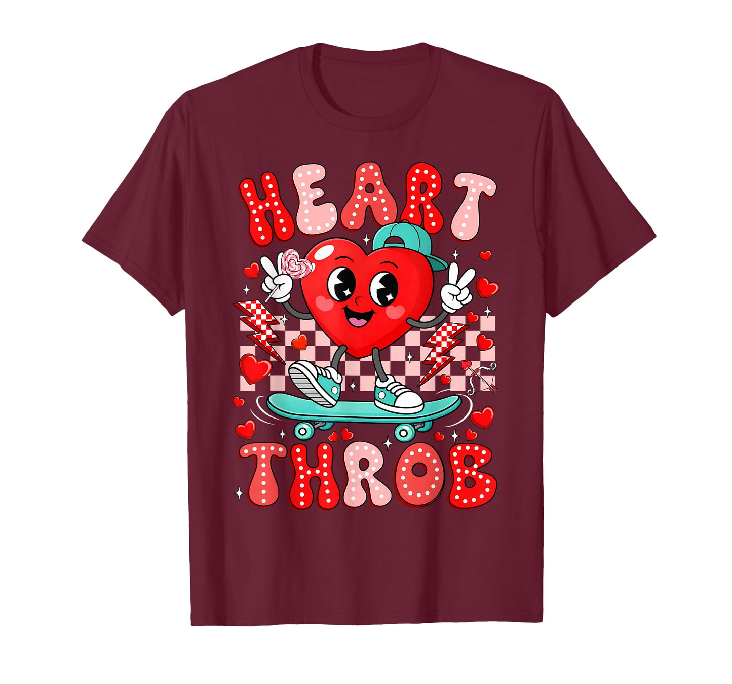 Retro Groovy Heart Throb Valentine Day Cute Toddler Boy Kid T-Shirt
