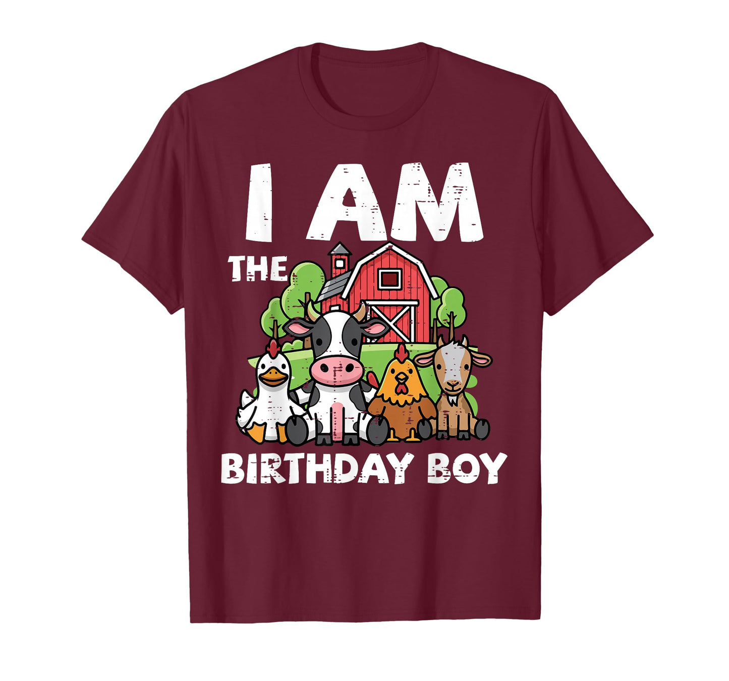 I Am The Birthday Boy Farm Animals Bday Party Boys Kids T-Shirt