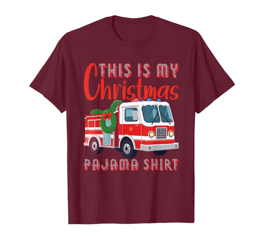 Santa Fireman Xmas Firefighting Funny Firefighter Christmas T-Shirt