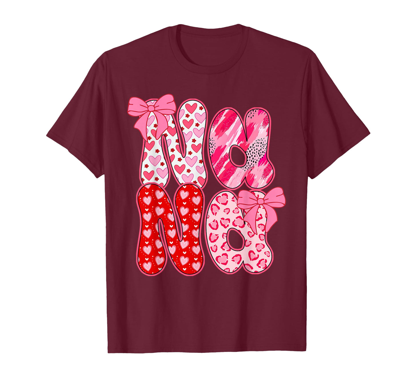 Nana Coquette Bow Leopard Nana Valentine Day Mother's Day T-Shirt