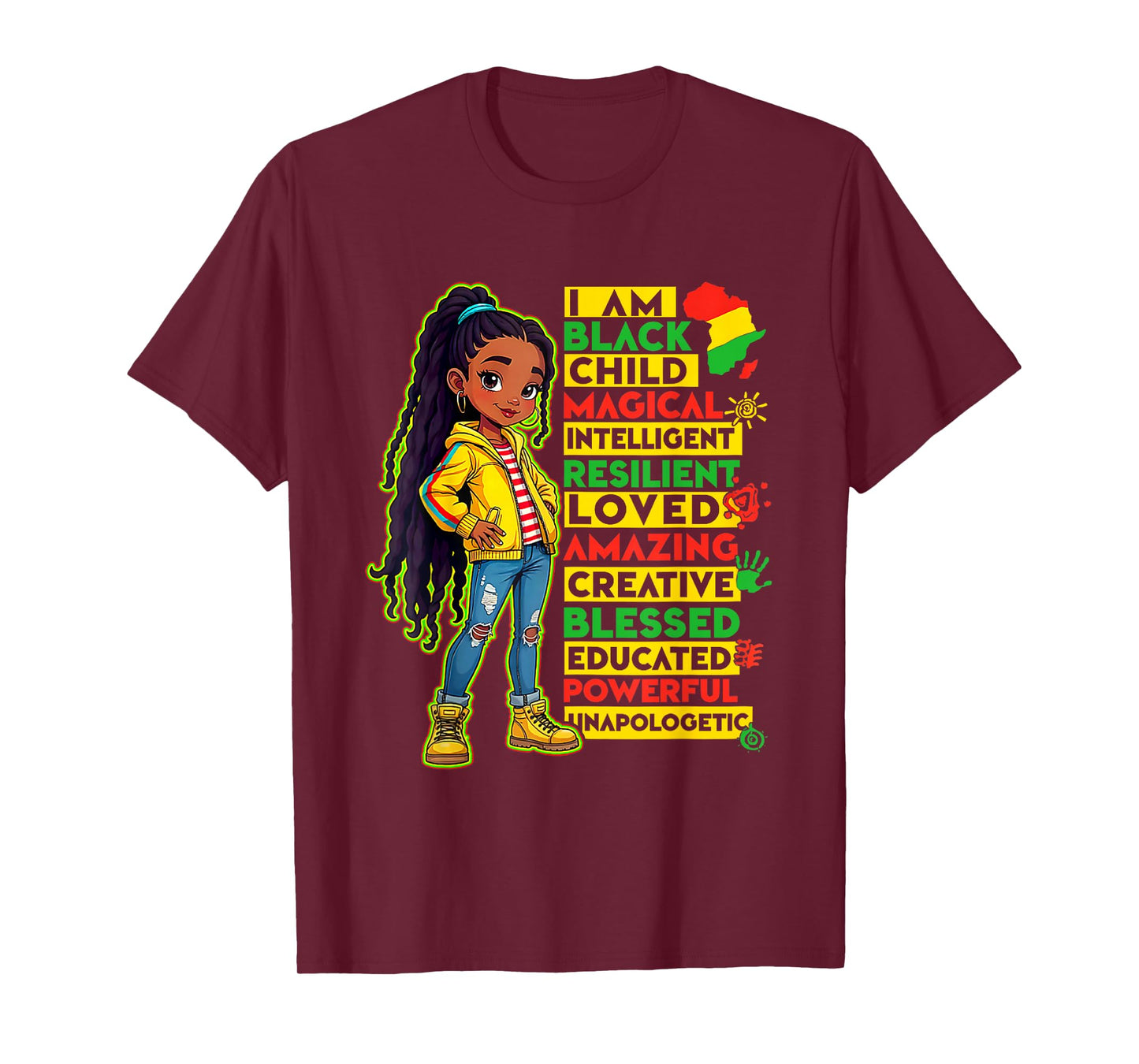 African American Girls Kids T-Shirt