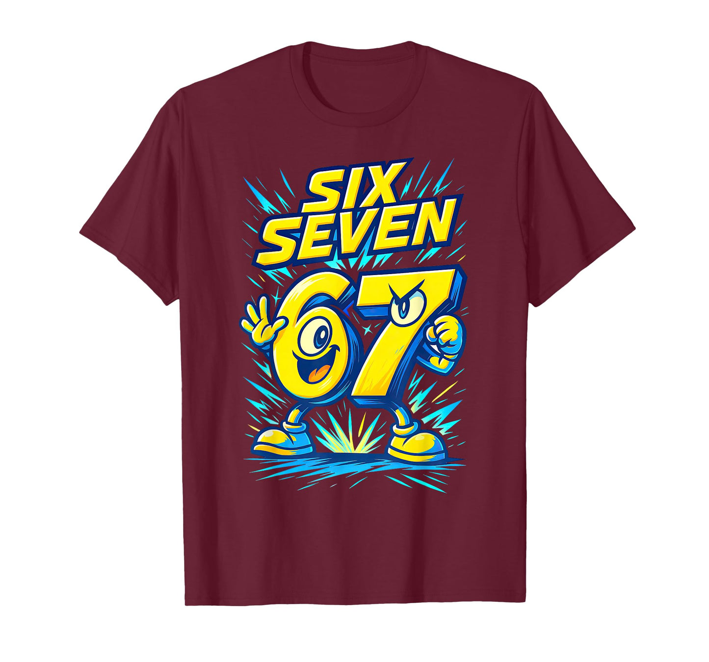 Kids 67 Six Seven Italian Brainrot 6 7 Funny Meme T-Shirt