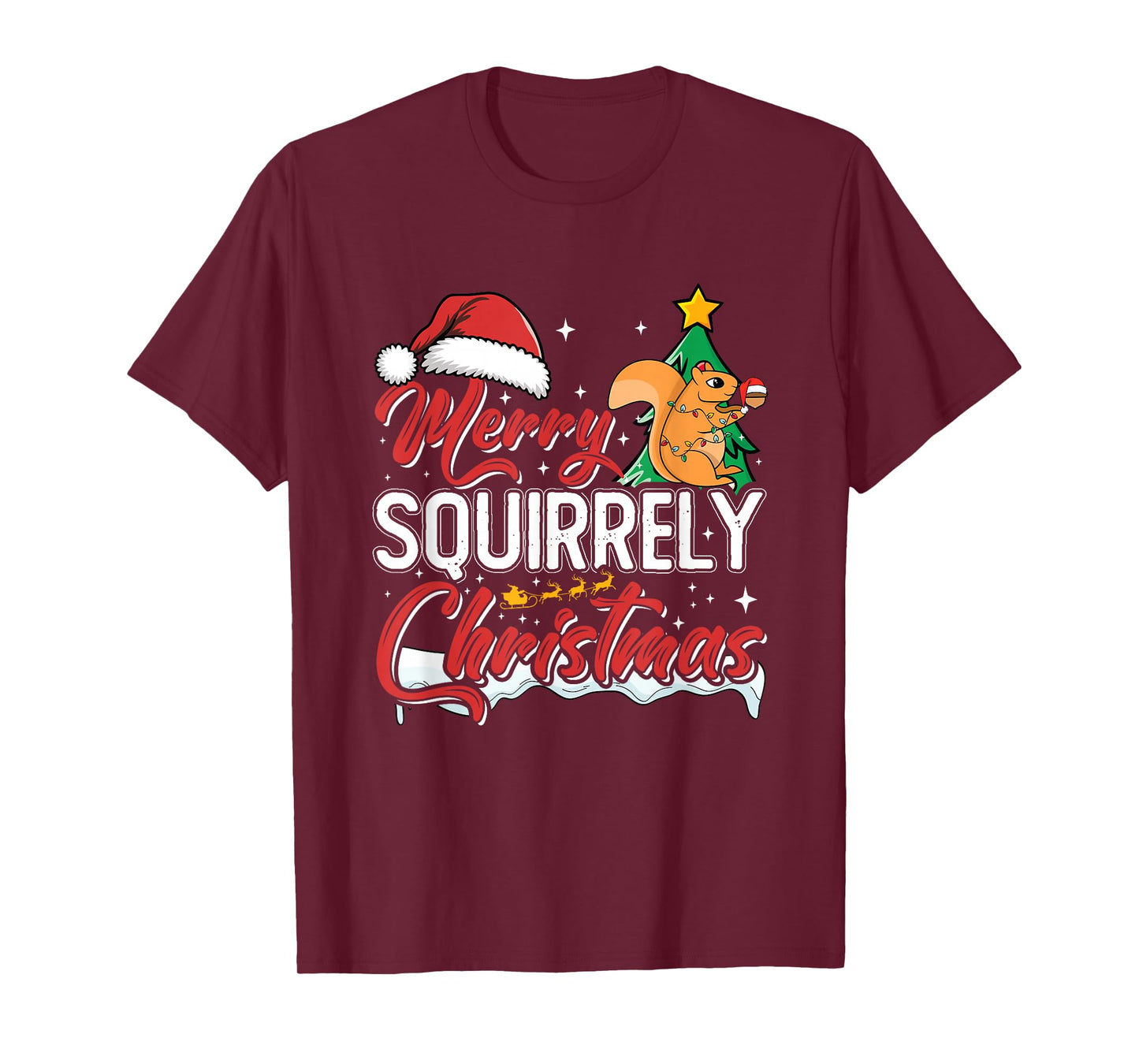 Squirrel Lover Xmas Rodent Animal Funny Christmas Squirrel T-Shirt