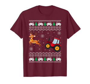 Tractor Ugly Christmas Tree Gifts Holiday Funny Xmas Boys T-Shirt