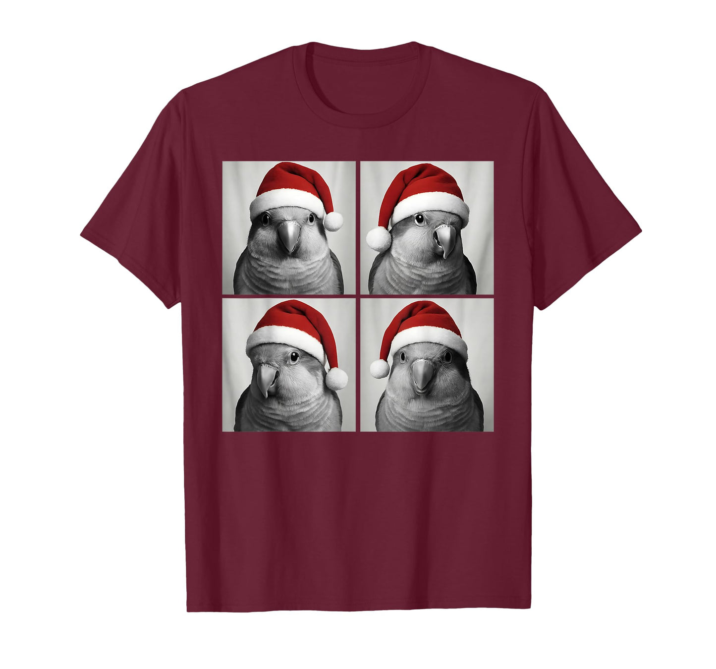 Funny Christmas Quaker Parrot Santa Photo Booth T-Shirt