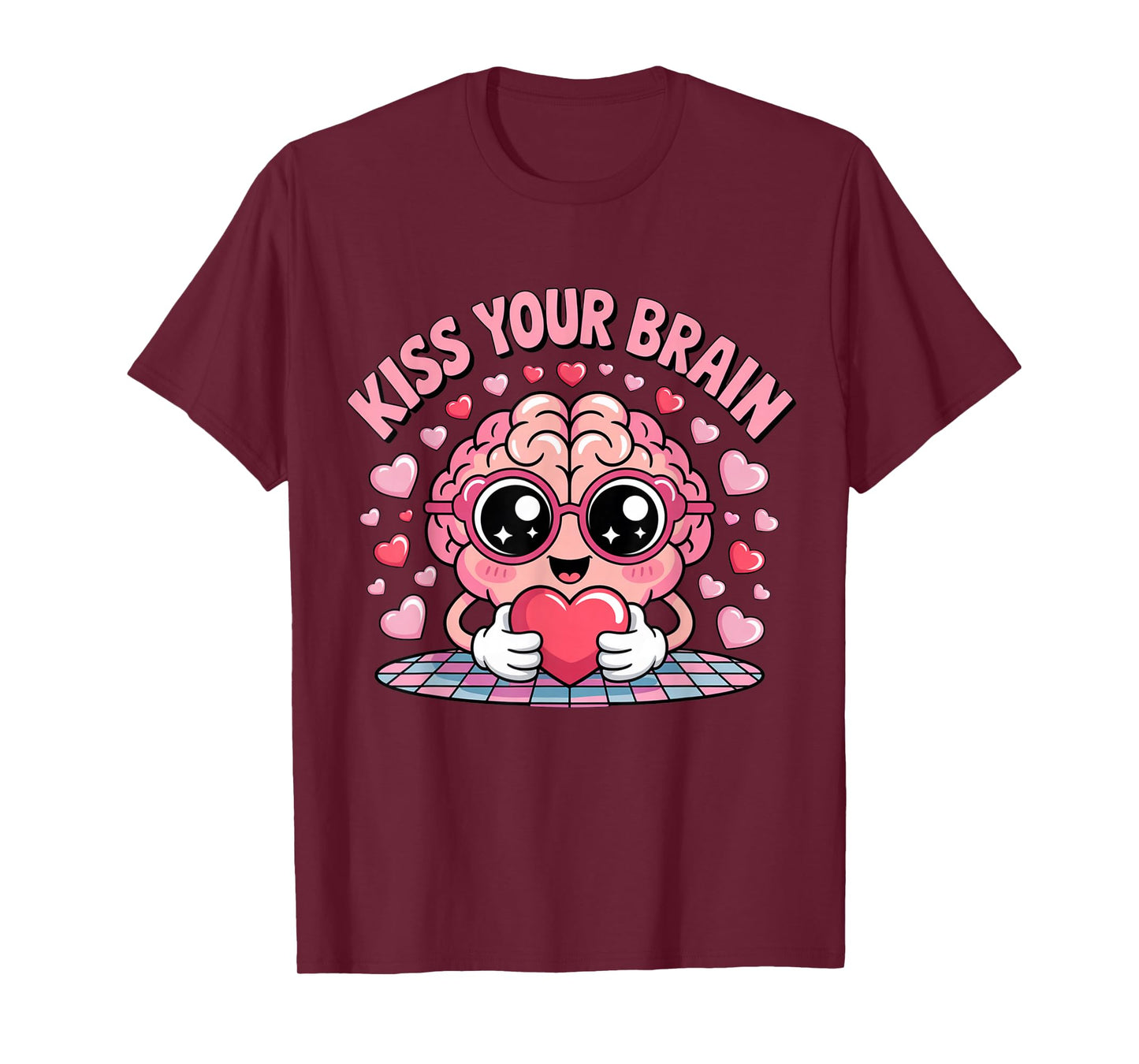 Kiss Your Brain Cute Valentine Teacher Squad Design T-Shirt