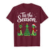 Tis The Season Green Snake Christmas Santa T-Shirt