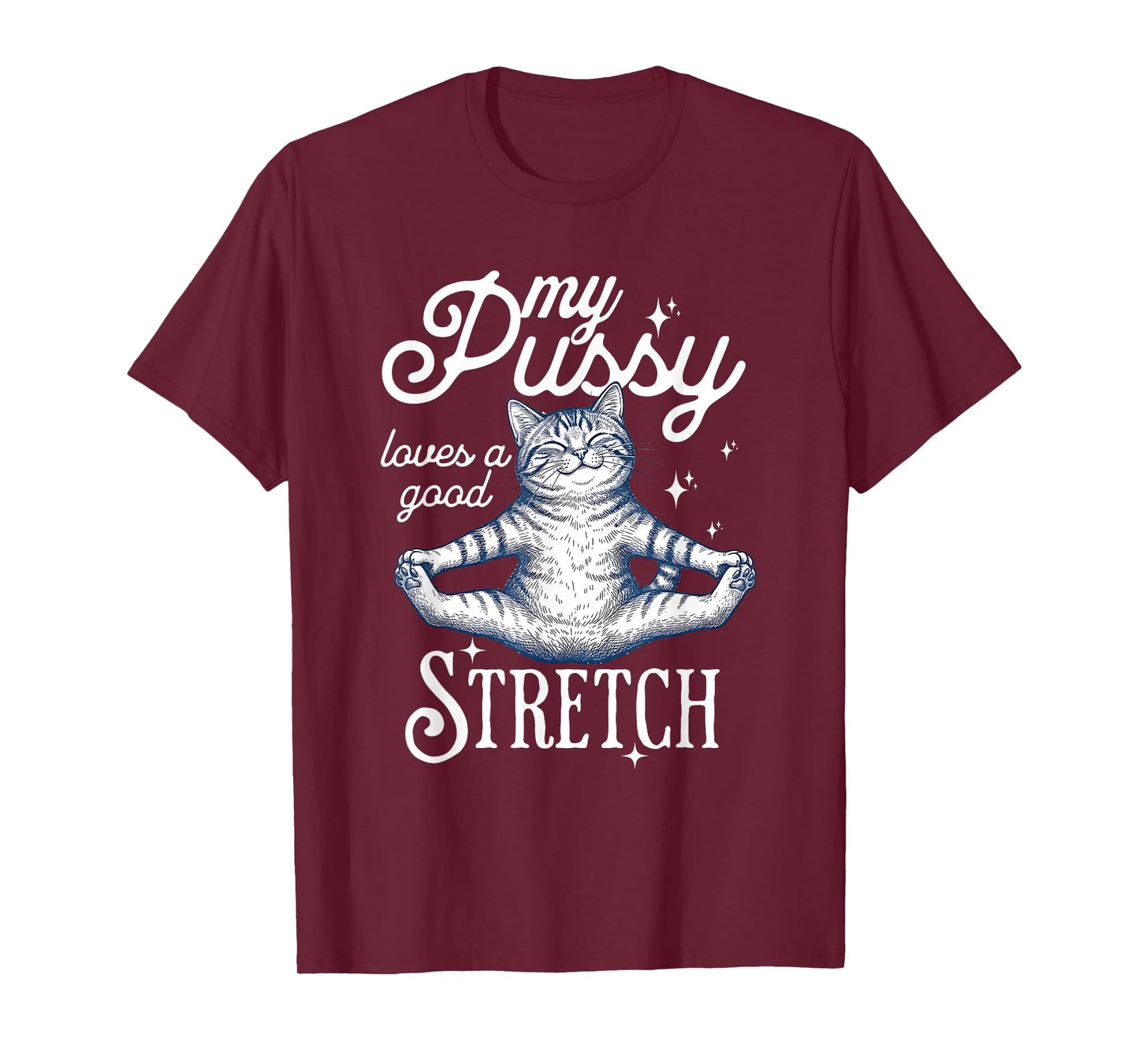 My Pussy Loves A Good Stretch Inappropriate Adult Joke Cat T-Shirt