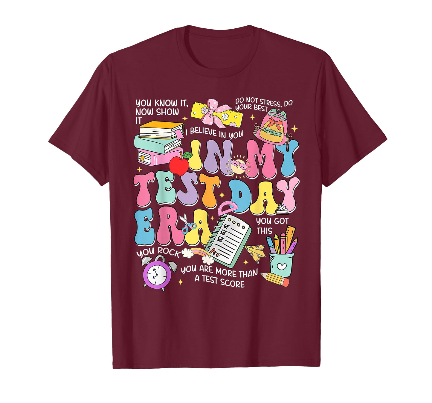 Test Day Testing Day in My Era Retro Groovy Teacher Student T-Shirt